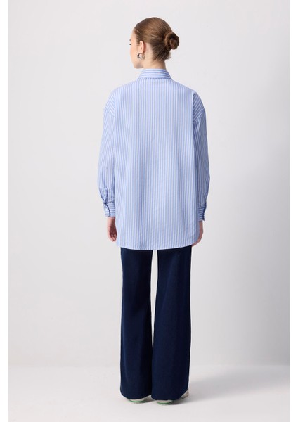 Çizgili Oversize Gömlek