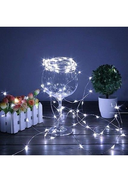 Pratikaı Pilli LED Spot Dekor Lambası | 5 Metre Beyaz Işık