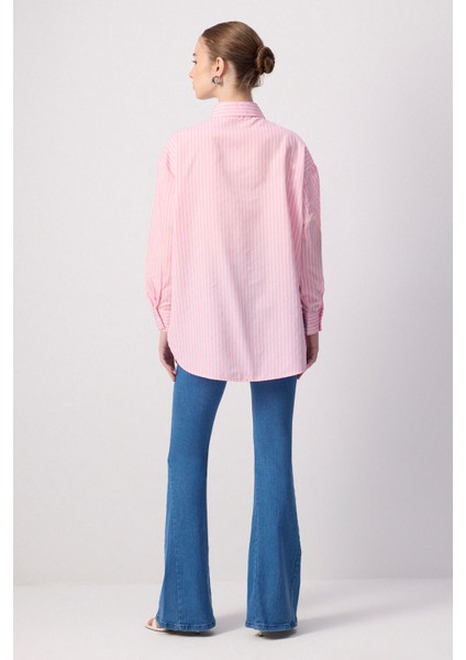 Çizgili Oversize Gömlek