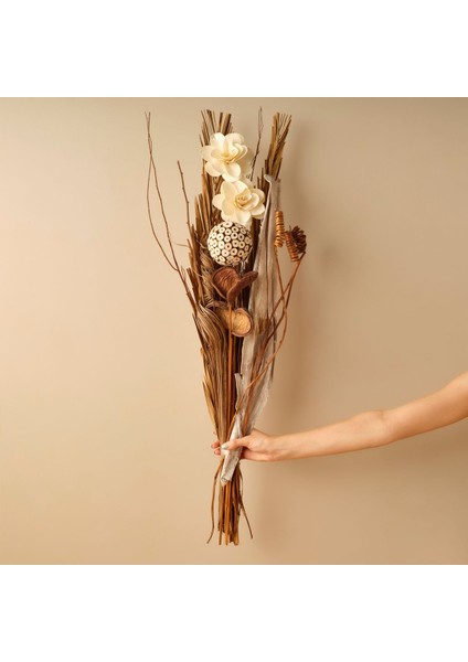 Gül ve Hurma Çiçekleri Buketi Naturel (95 cm )