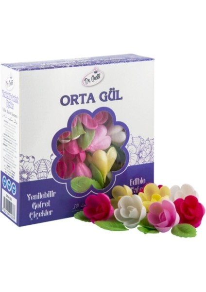 Dr. Yenilebilir Gofret Gül Orta (50 Ad. Gül 100 Ad.yaprak)