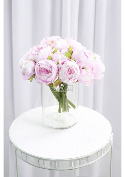 Yapay Çiçek 6lı Ipek Peony Şakayık Gül Demeti 25 cm Lila