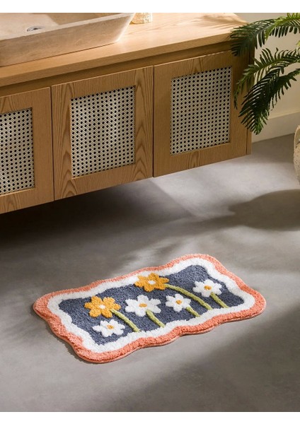 Lcw Home Karişik Çiçek Nakışlı Banyo Paspası 45 x 70 cm