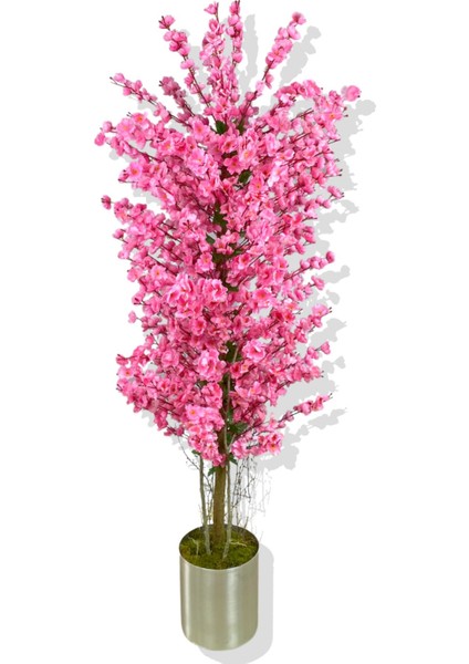 Pembe Bahar Dalı Yapay Ağaç 160 cm 25 x 25 Metal Saksı fiyatları