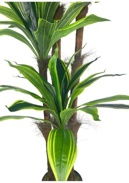 Yapay Ağaç Yukka Sarı Şeritli 4katlı 150 cm Salon Çiçeği Yapay Çiçek