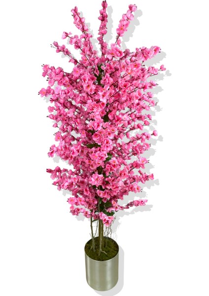 Pembe Bahar Dalı Yapay Ağaç 160 cm 25 x 25 Metal Saksı fırsatları