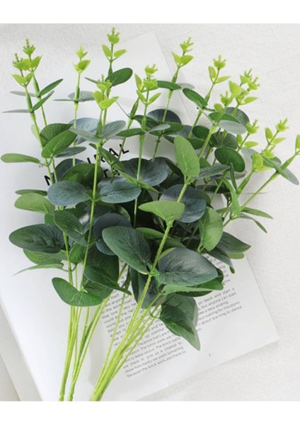 2 Adet Yapay 16 Dalı Okaliptus Demeti ____ Saksısız Yaprağı Sarkıt Çiçegi Bitki Sarmaşık Ağacı Kuru modelleri