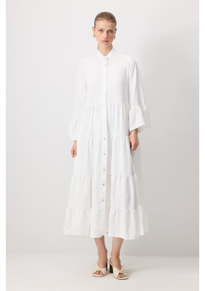 Düğmeli Oversize Elbise