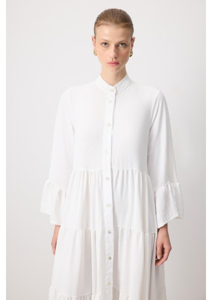 Düğmeli Oversize Elbise