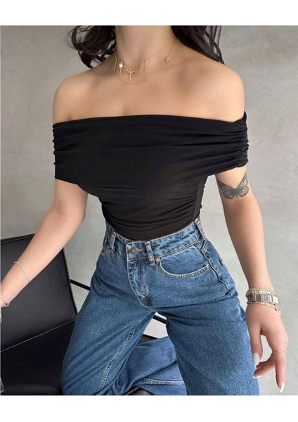 Kadın Madonna Yaka Yanları Büzgülü Bluz indirimleri