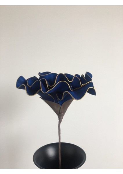 Dekoratif El Yapımı Lüks Lateks Eva Yapay Çiçek (Vazo Hariç) - Altın Yaldızlı Lacivert- Köpük Çiçek modelleri