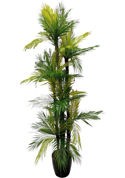 Areka Palmiye Ağacı 180 cm 6 Gövde 54 Yaprak Ev ve Ofis Için Yoğun Yapraklı Yapay Ağaç