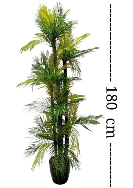 Areka Palmiye Ağacı 180 cm 6 Gövde 54 Yaprak Ev ve Ofis Için Yoğun Yapraklı Yapay Ağaç fırsatları