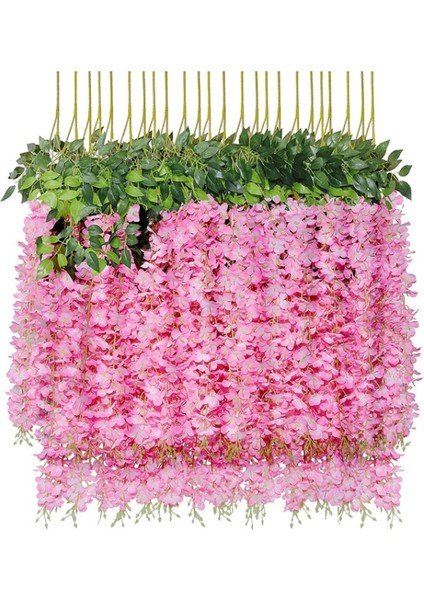 Yapay Sarkan Akasya Çiçeği 80-110 cm Pembe 12LI Paket