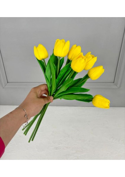 8'li Yapay Islak Lale Buketi Sarı fiyatları