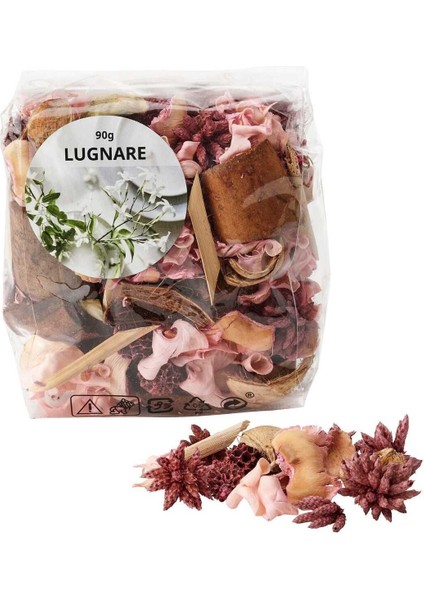 Lugnare Potpori Kurutulmuş Çiçek 90 gr Pembe Yasemin Zambak Çiçek Buketi