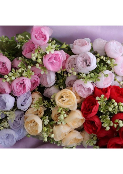 Ekru Krem Şakayık Fındık Gülü 45 cm Ev Vazo Dekor Süsü modelleri