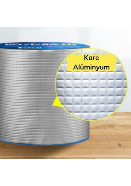 Yüksek Sıcaklık Dayanan Su Geçirmez Çatı Boru Duvar Yapışkan Bant Folyo 5 cm (5047)