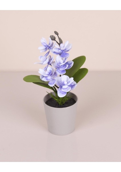 Dekoratif Orkide Mini Çiçek Saksılı Çiçek Süs Ev Dekorasyon Christmas Süs Salon Lila