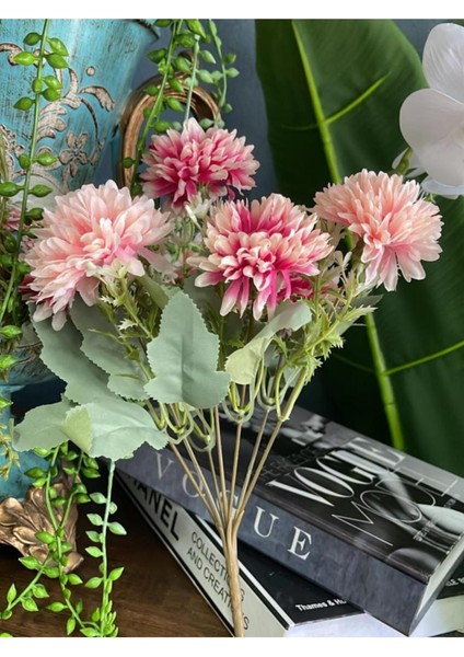 Yapay Çiçek Krizantem Kartopu Pembe Cipsolu Demet KR2119 fırsatları