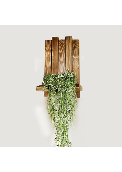 Ahşap Duvar Saksılık Kitaplık Duvar Çiçeklik Dekoratif Duvar Raf Ahşap Kokulu (33 cm x 19 cm )