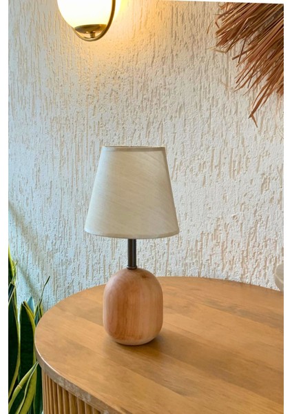 Ahşap Ayaklı Kumaş Silindir Başlı Modern Abajur Mitra fiyatları