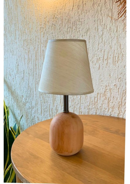 Ahşap Ayaklı Kumaş Silindir Başlı Modern Abajur Mitra fırsatları