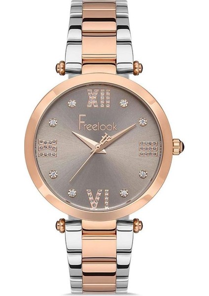 FL.1.10315.6 Taşlı Tasarım 5 Atm Suya Dayanıklı Çelik Kordon Rose-Gümüş Kadın Kol Saati