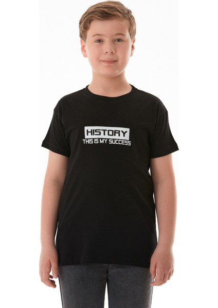 %100 Pamuk History Yazı Baskılı Erkek Çocuk Tişört fiyatları