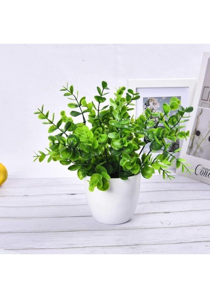 Yapay Çiçek Beyaz Saksıda Yeşil Şimşir Dekoratif Masa Çiçeği fırsatları