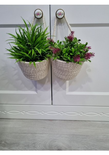 Sepet Mini Dekoratif 2'li Çiçeklik 12 x 10 cm