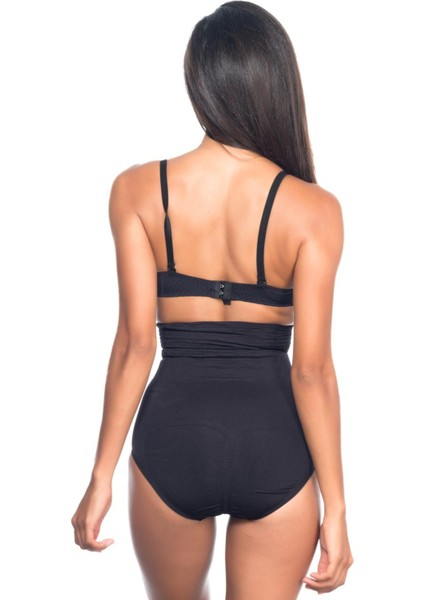 Si̇yah Mi 2079 Yüksek Bel Desenli Double Slip Korse Yeni
