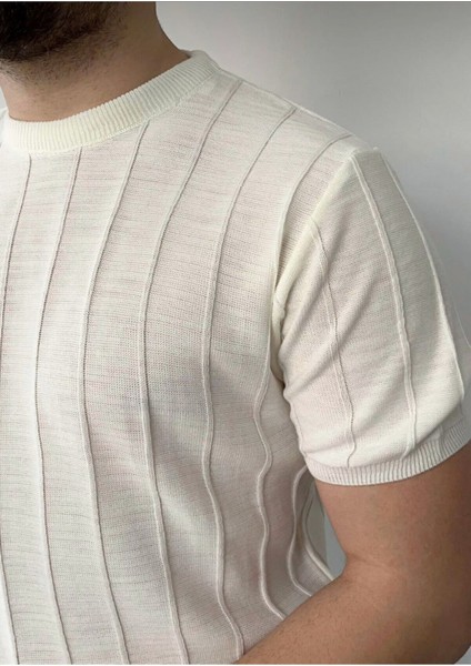 Erkek Bisiklet Yaka Örme Triko T-Shirt fırsatları