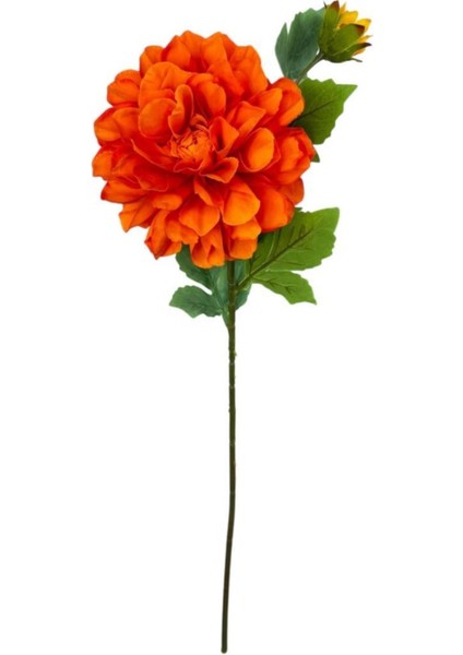 Yapay Çiçek Krizantem Orange Turuncu Tek Dal Tomurcuklu 65*17 cm Kumaş Çiçek Uzun Dal