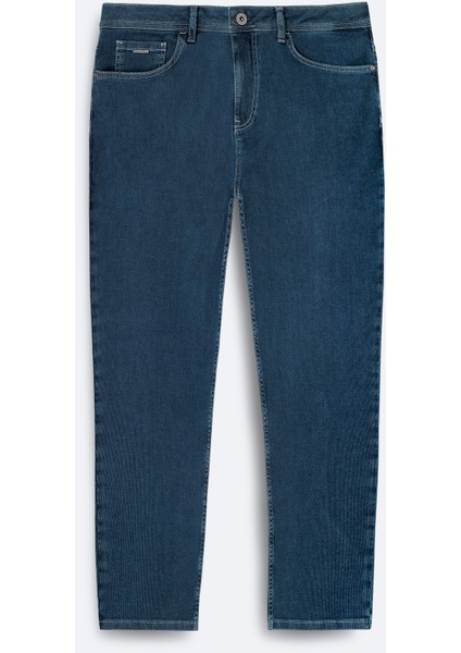 Erkek İndigo Pamuklu Oslo Carrot Fit Jean Pantolon A51Y3552