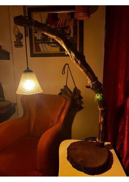Doğal Ahşap El Yapımı Abajur ABJ016