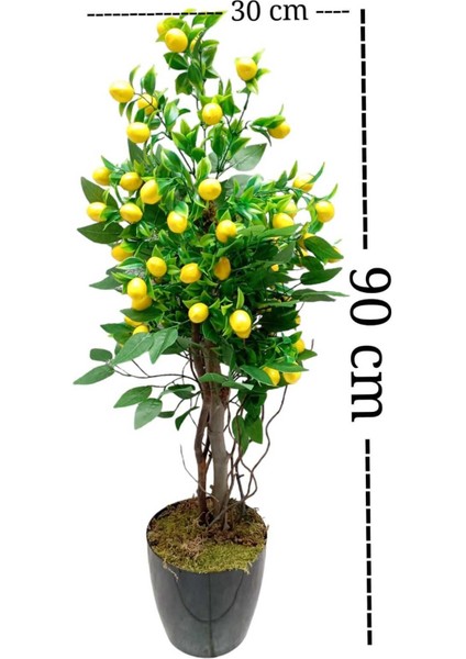 Limon Ağacı Doğal Görünümlü Çalılı Lüks Yapay Ağaç 90 cm . fiyatları
