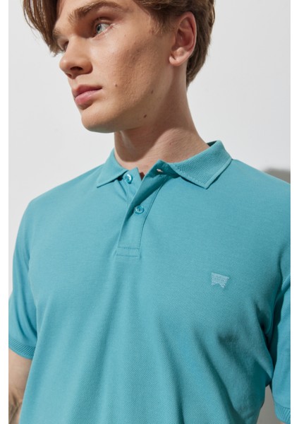 %100 Pamuk Regular Fit Normal Kesim Mint Yeşili Polo Yaka Tişört modelleri