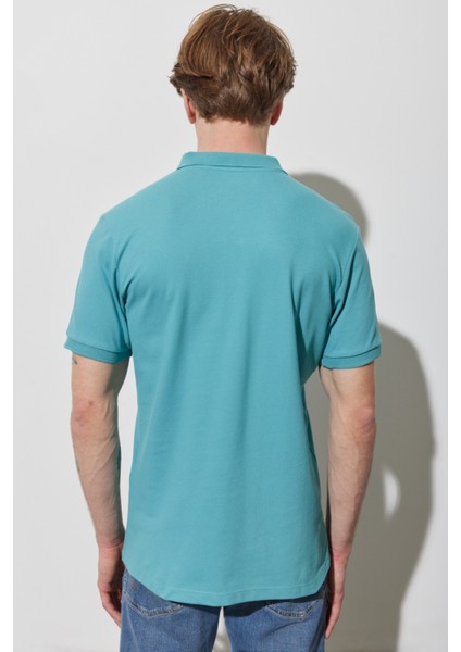 %100 Pamuk Regular Fit Normal Kesim Mint Yeşili Polo Yaka Tişört indirimleri