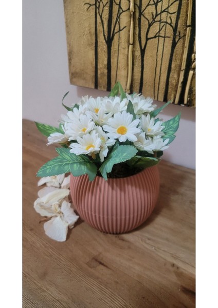 Orta Boy Saksıda Yapay Papatya Gerçekçi Görünüm Yapay Çiçek Papatya Banyo Masa Balkon Dekor 20 cm modelleri