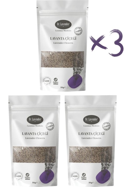 Dr. Kurutulmuş Lavanta Çiçeği 100 Gr. 3 x 100 gr 3'lü Lavanta Çiçeği