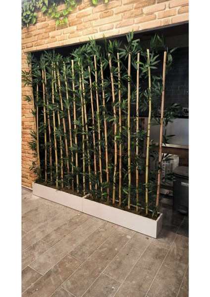 Rüzgar Yapay Çiçekçilik Mdf Saksıda Bambu Seperatör 100 x 20 x 20