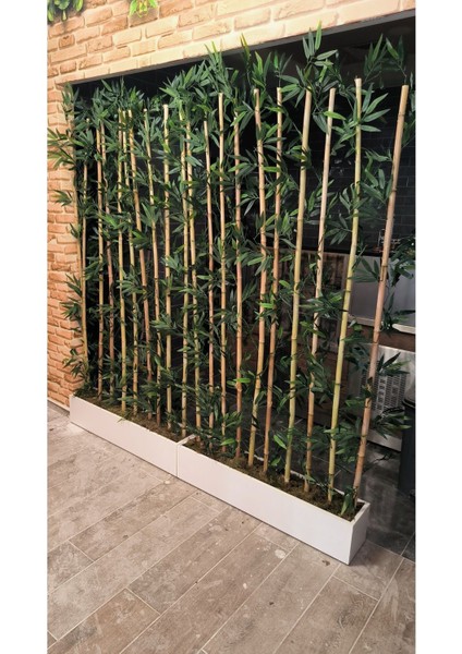 Rüzgar Yapay Çiçekçilik Mdf Saksıda Bambu Seperatör 100 x 20 x 20