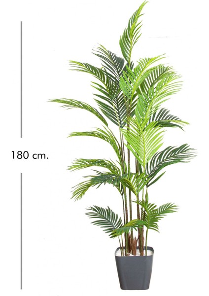 Yapay Palmiye Ağacı Gerçek Dokulu 19 Yapraklı Yeşil 180 Cm.
