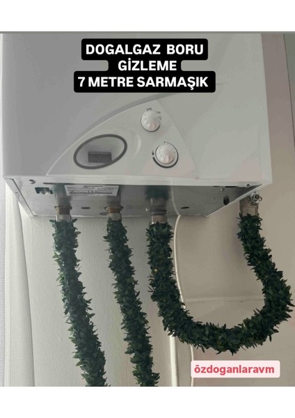 Şofben Borusu Dogal Gaz Borusu Klima Borusu Demir Tahta Gizleme Kamuflaj Saklama Yapay Bitki 7 Metr