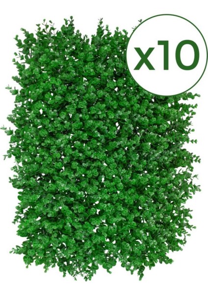 10 Adet Duvar Uygulaması Yapay Şimşir Yeşillik 40*60 cm
