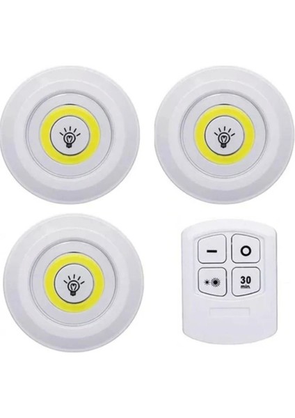 Üçlü Kumandalı Pilli Dokunmatik Portatif Cob LED Işık Aydınlatma (5047)