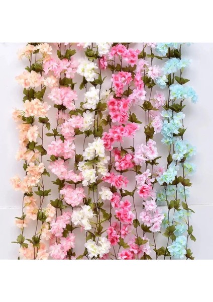 Yapay Kiraz Çiçeği Sakura Somon Salıncak Süsleme Vitrin Dekoru modelleri