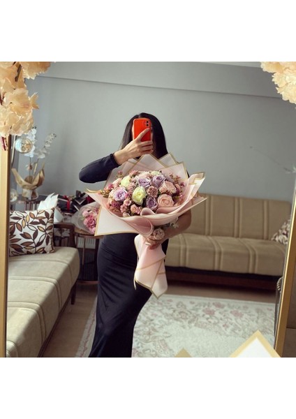 Isteme Çiçeği Söz Çiçeği Kız Isteme Sevgiliye Hediye Yapay Çiçek Lila Pudra Gül indirimleri