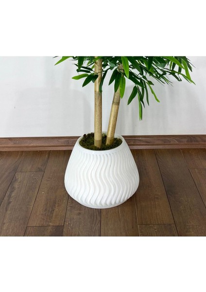 Yapay Bambu Ağacı 140 cm Büyük Saksı Yoğun Yapraklı